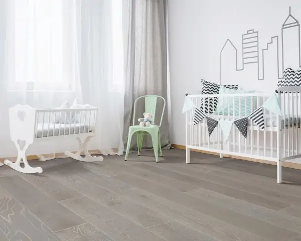 Gray hardwood flooring in a Phoenix, AZ home