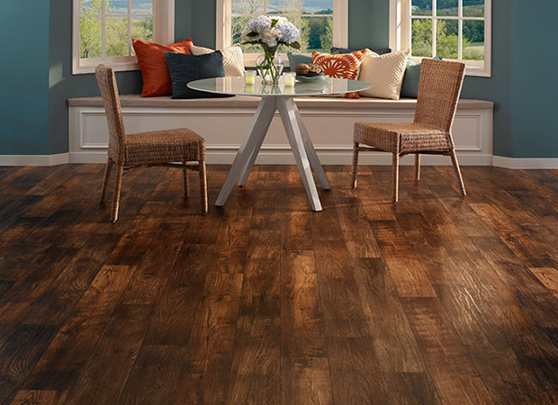 Loose lay luxury vinyl flooring in an Austin, TX home