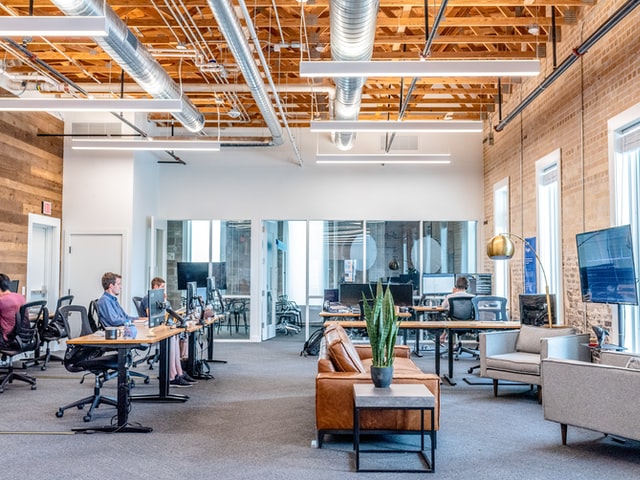 Commercial carpet in a modern Austin, TX office