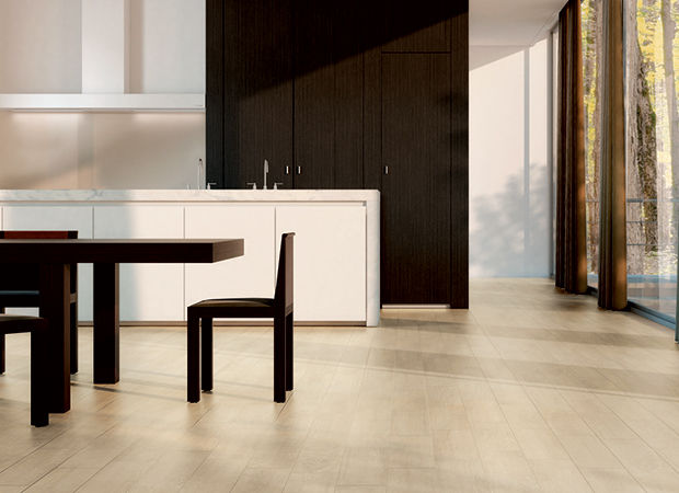 Porcelain tile flooring in an Austin, TX home