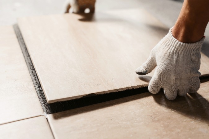 ceramic tile floor installation