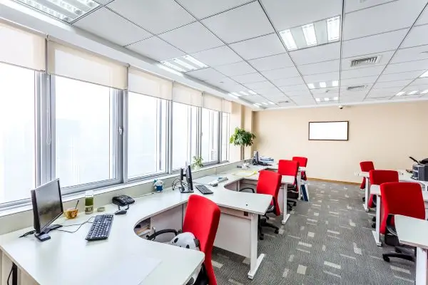 Commercial office space in Phoenix, AZ with modern carpet tiles
