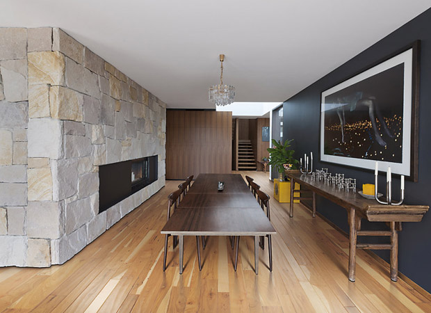 Mixed-width hardwood flooring in an Austin, TX home