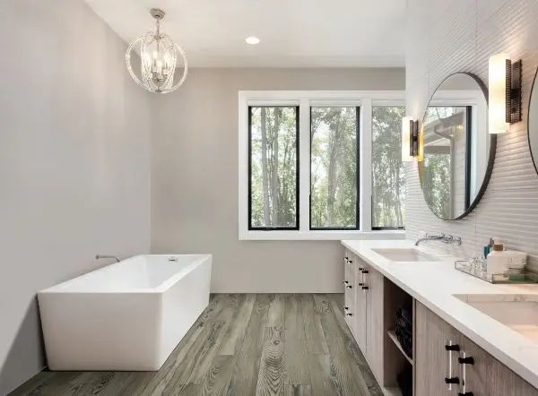 Luxury vinyl plank flooring with a natural look in a Austin, TX home