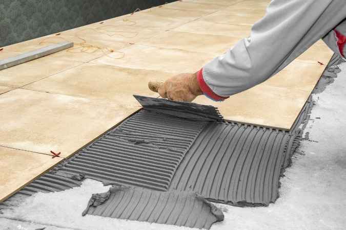 tile floor installation