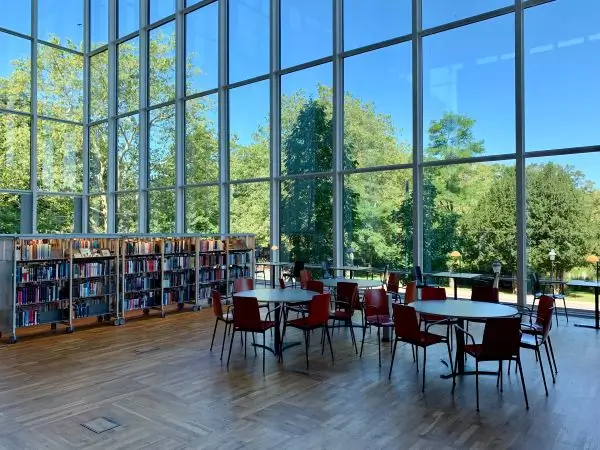 Commercial flooring in an Austin, TX library