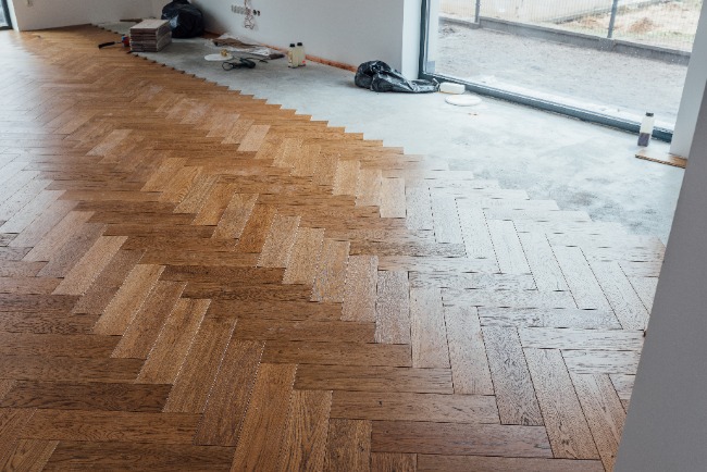 herringbone hardwood flooring installation