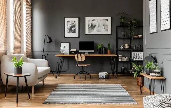 Home office hardwood floor 