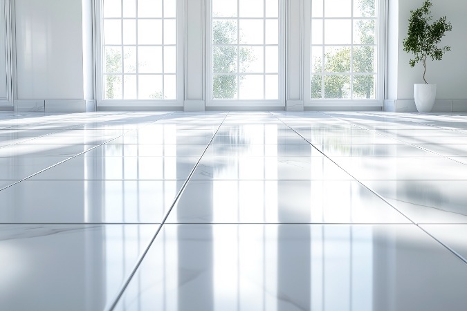 white tile flooring