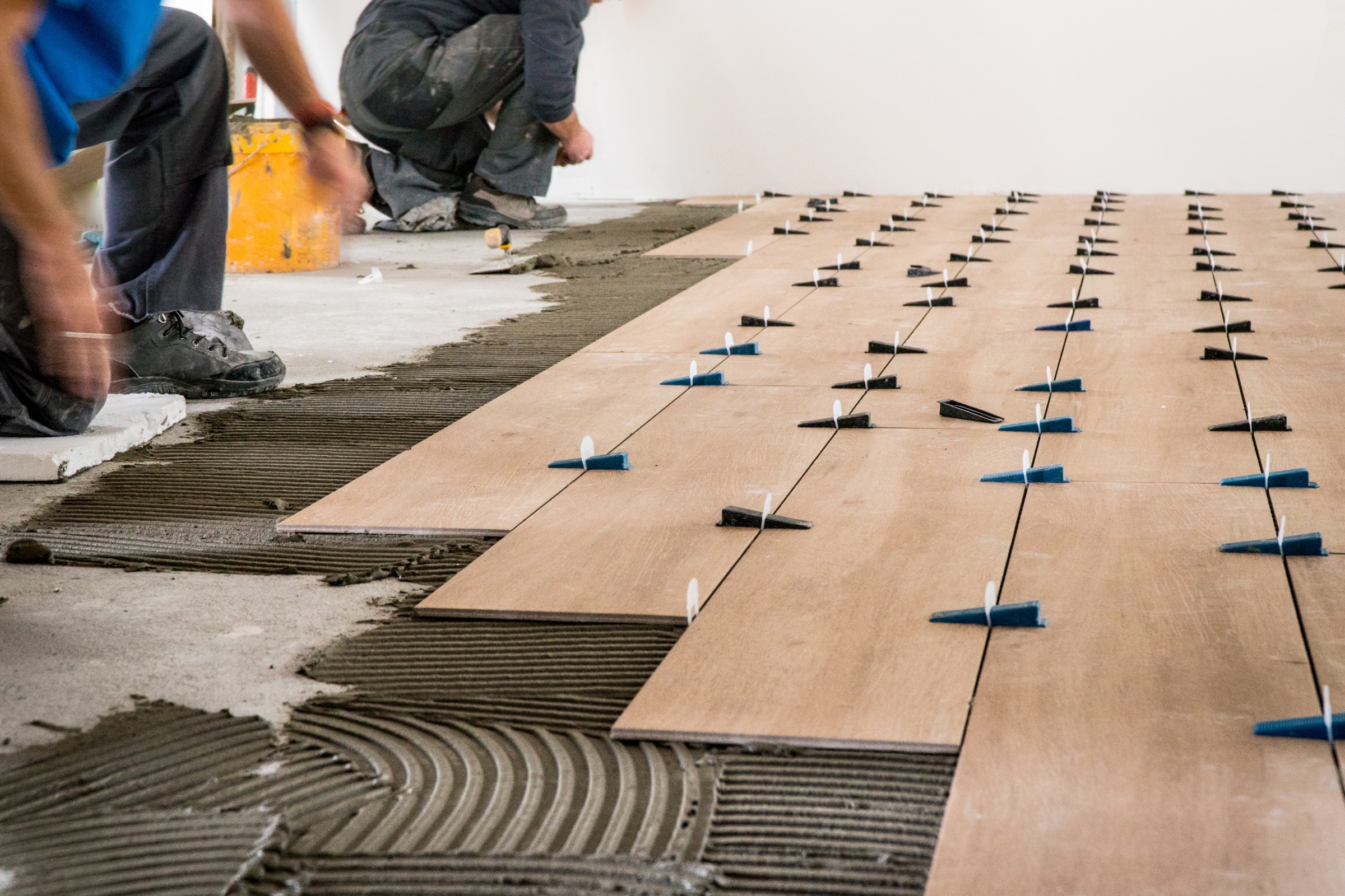 tile flooring installation over concrete